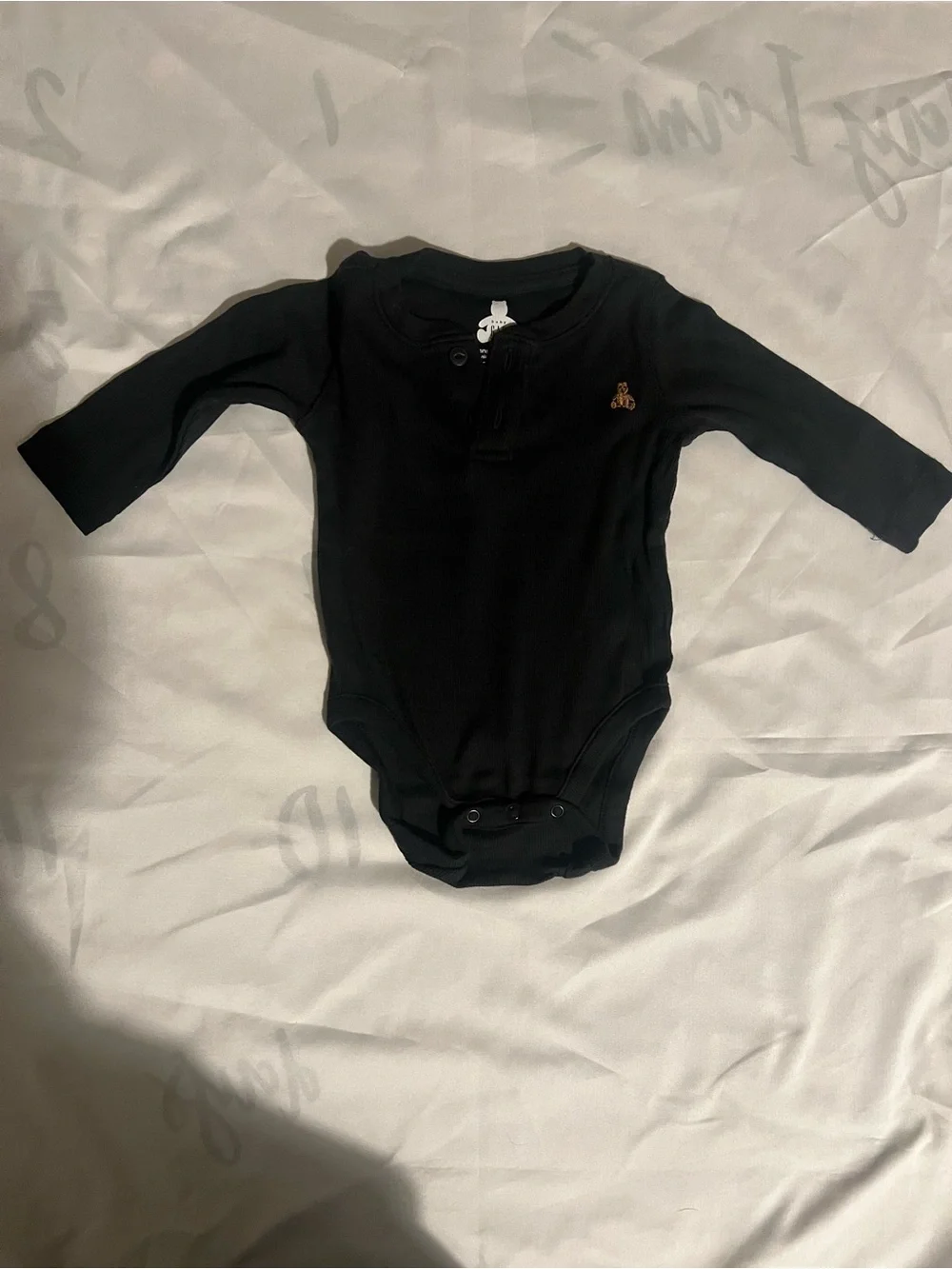 Set of Three Baby Gap Long Sleeve One-Piece Bodysuits Black, Gray, Tan Stripe
